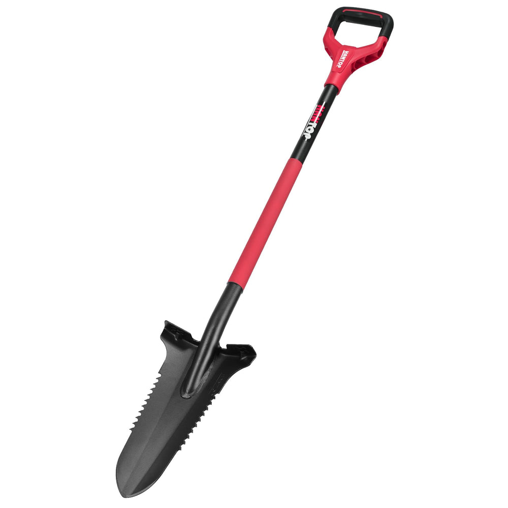 HANTOP front view of full metal serrated root saw spade showing shape and finish