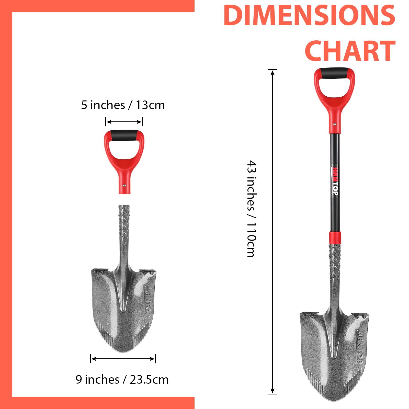 HANTOP D-shaped handle detail offering secure grip and comfort during use