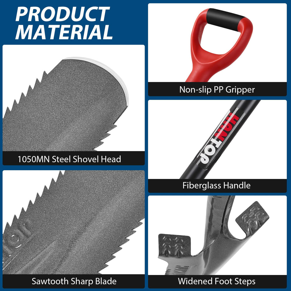 HANTOP fiberglass shaft and PP grip detail, improves control and reduces fatigue