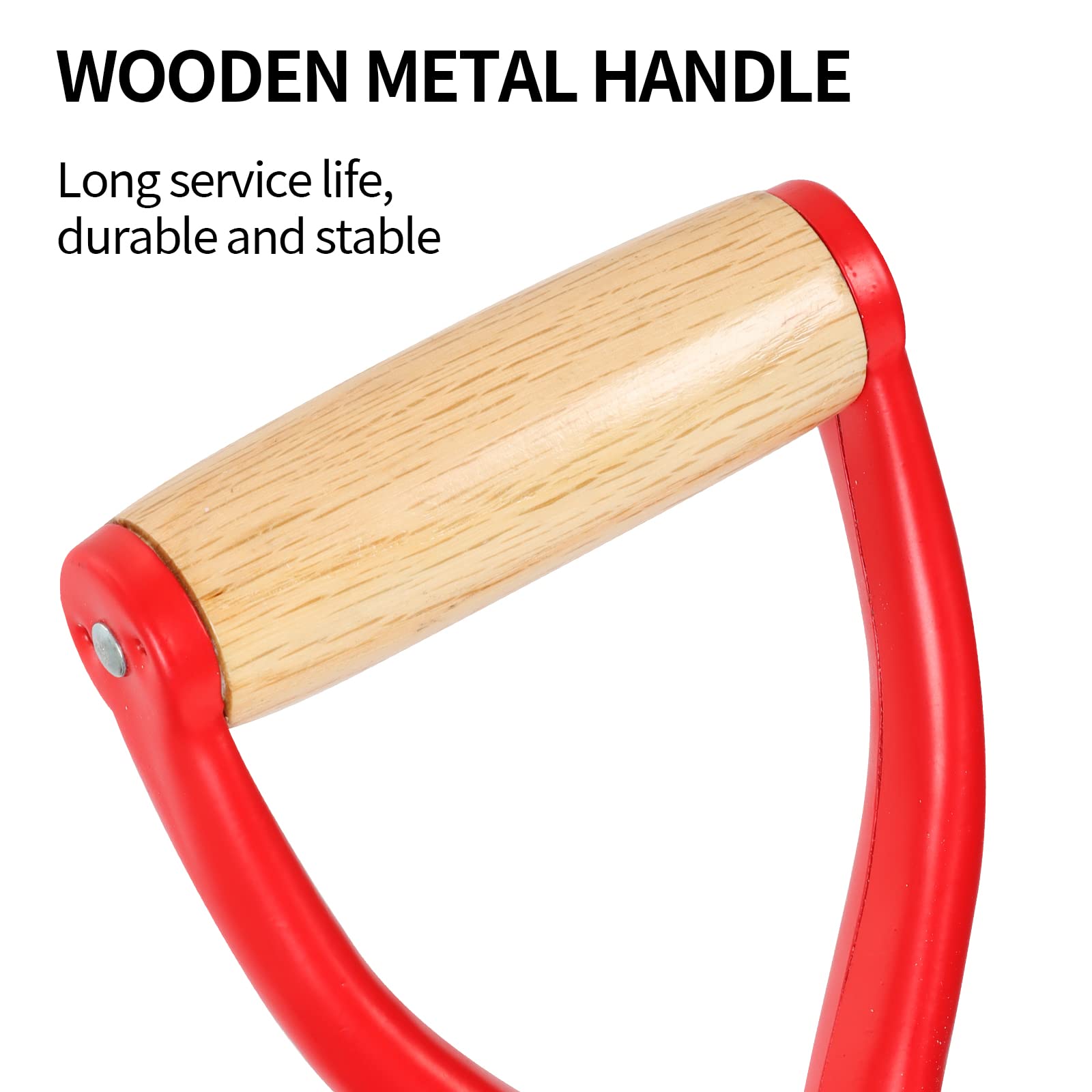 HANTOP wooden and metal handle joinery closeup showing secure grip benefit