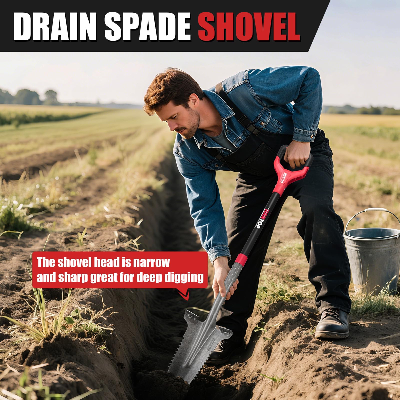 HANTOP in use digging narrow trench demonstrating accuracy