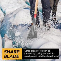 HANTOP in use on driveway chopping thick ice for faster clearing