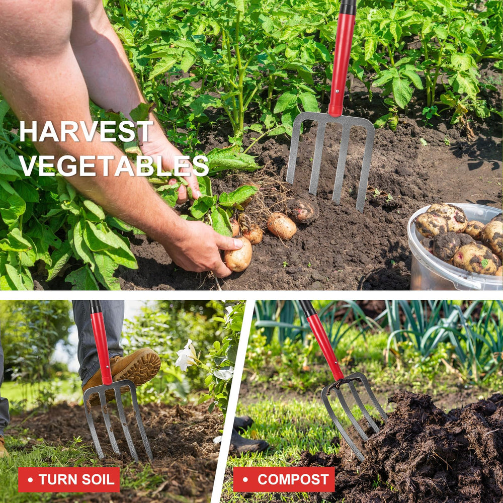 HANTOP moving mulch and transplanting plants demonstrating easy material handling