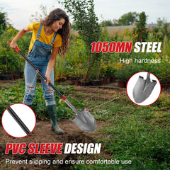 HANTOP non-slip grip closeup showing secure hold when wet for safer digging