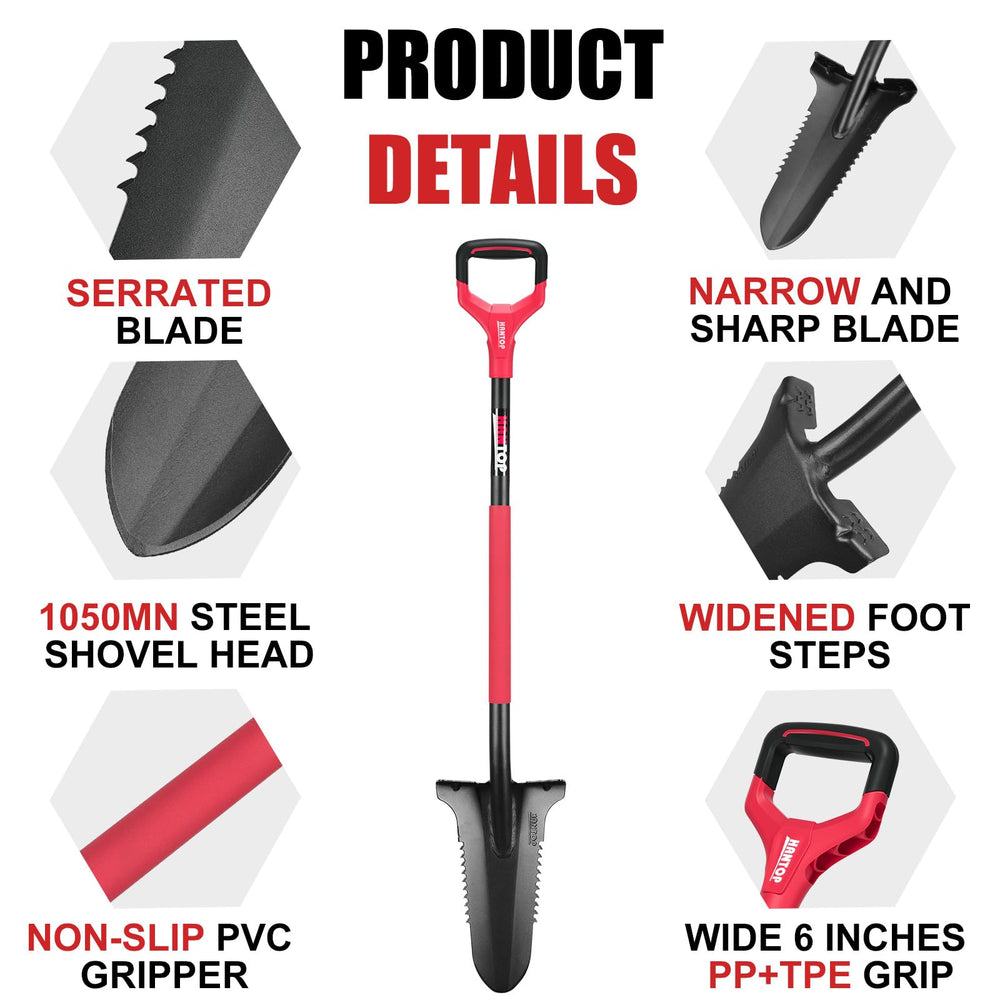 HANTOP oval steel handle and wide PP grip for comfortable leverage