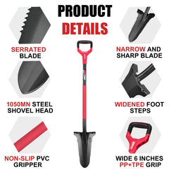 HANTOP oval steel handle and wide PP grip for comfortable leverage