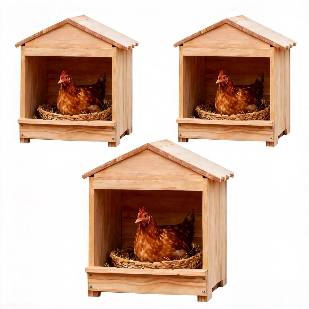 HaoCpetslian front view showing secure nesting entrance and easy egg access
