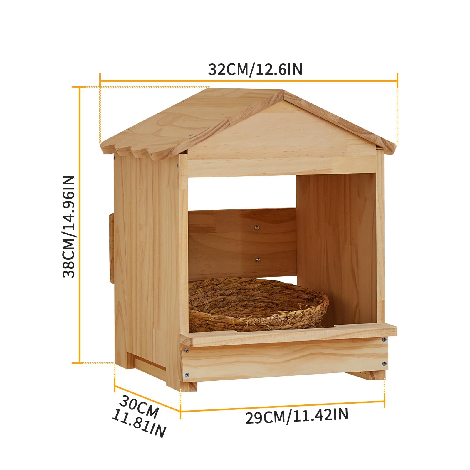 HaoCpetslian free-standing on ground in run giving hens easy access