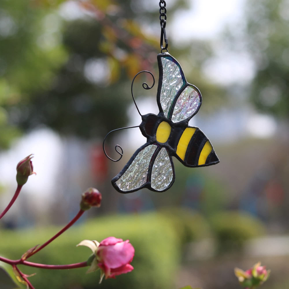 HAOSUM bee hanging in window casting colorful light benefits mood lift