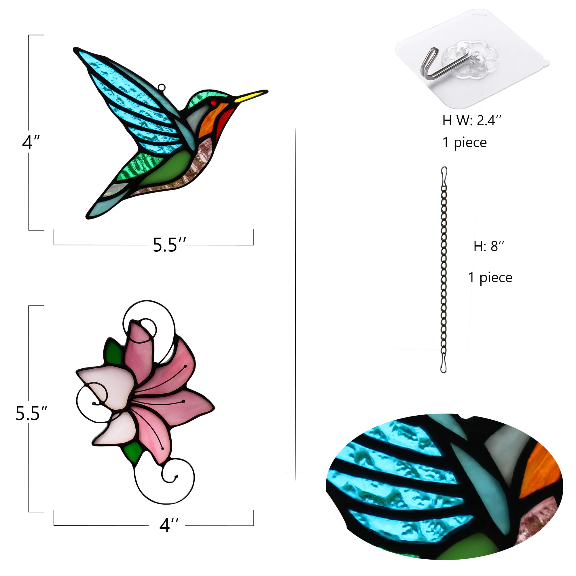 HAOSUM pair hanging in window projecting colorful light onto room