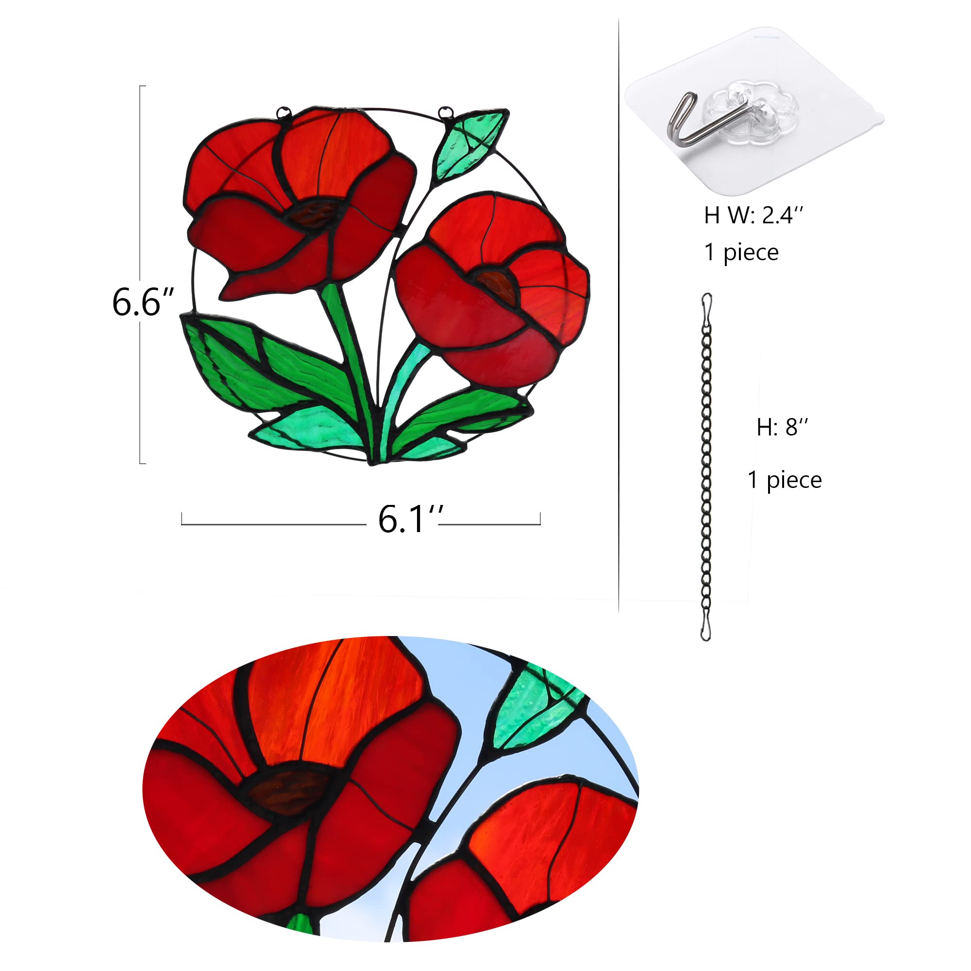 HAOSUM poppy hanging over mantel adding handcrafted color to living space