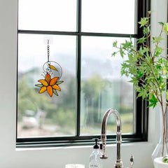 HAOSUM suncatcher held in hand to show compact 7.1x5.1 inch scale and gift-ready size