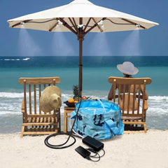HAOWIN front view showing triangle bag and compact pump for portable cooling