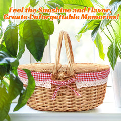 Hap Tim basket in use at park picnic creating a romantic setting