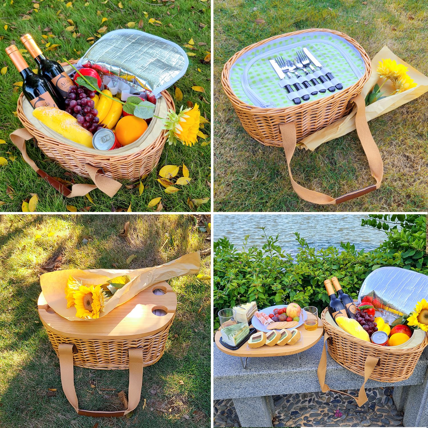 Hap Tim cutlery and plastic wine glasses laid out for two people