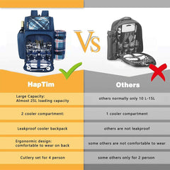 Hap Tim cutlery and tableware set laid out, provides complete picnic dining