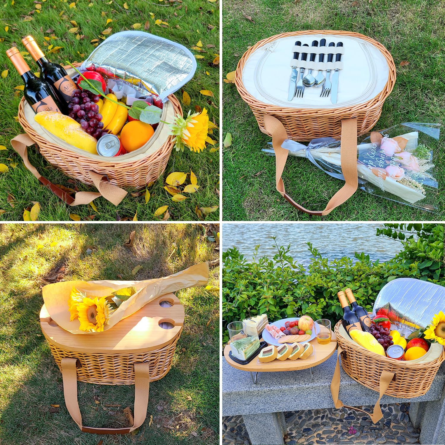 Hap Tim folding wooden wine table set with glasses demonstrating stable surface benefit