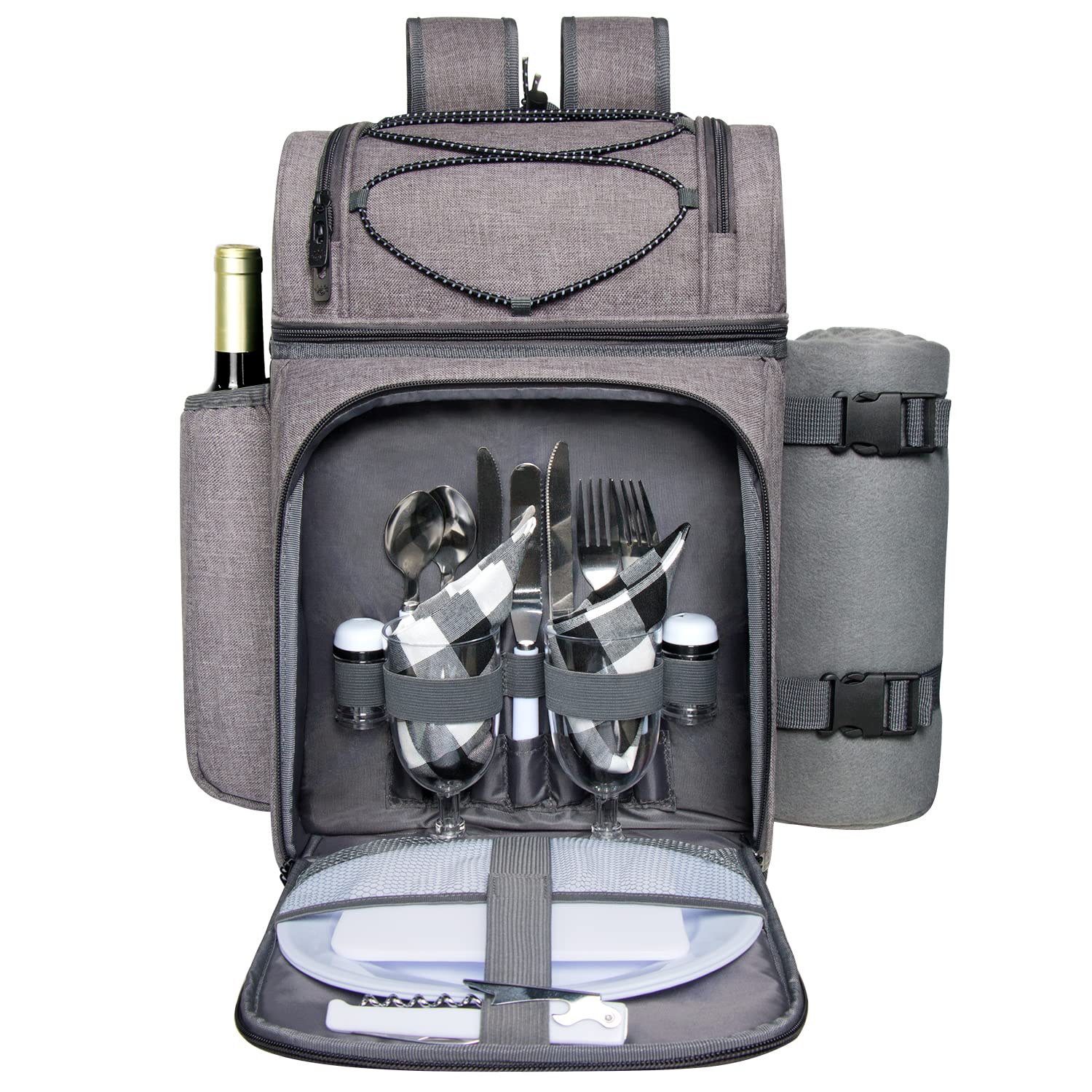Hap Tim backpack front packaging showing compartments and straps for easy transport