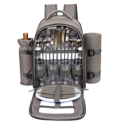 Hap Tim front view of packed backpack showing organized storage and hands-free benefit