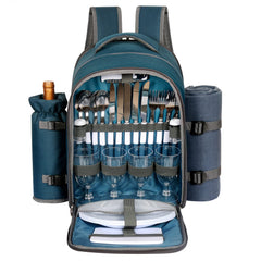 Hap Tim front view of packed backpack showing organized picnic storage and quick access