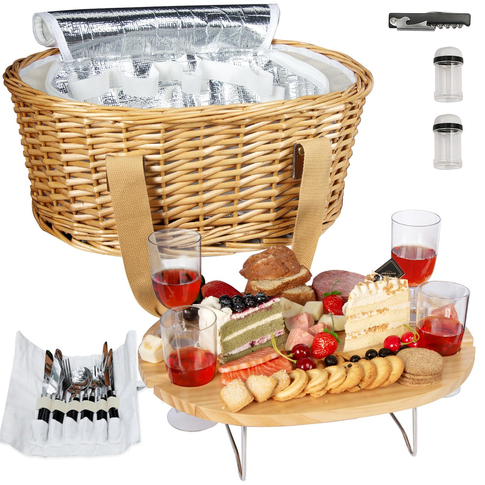 Hap Tim front view wicker basket showing durable handle and classic design benefit
