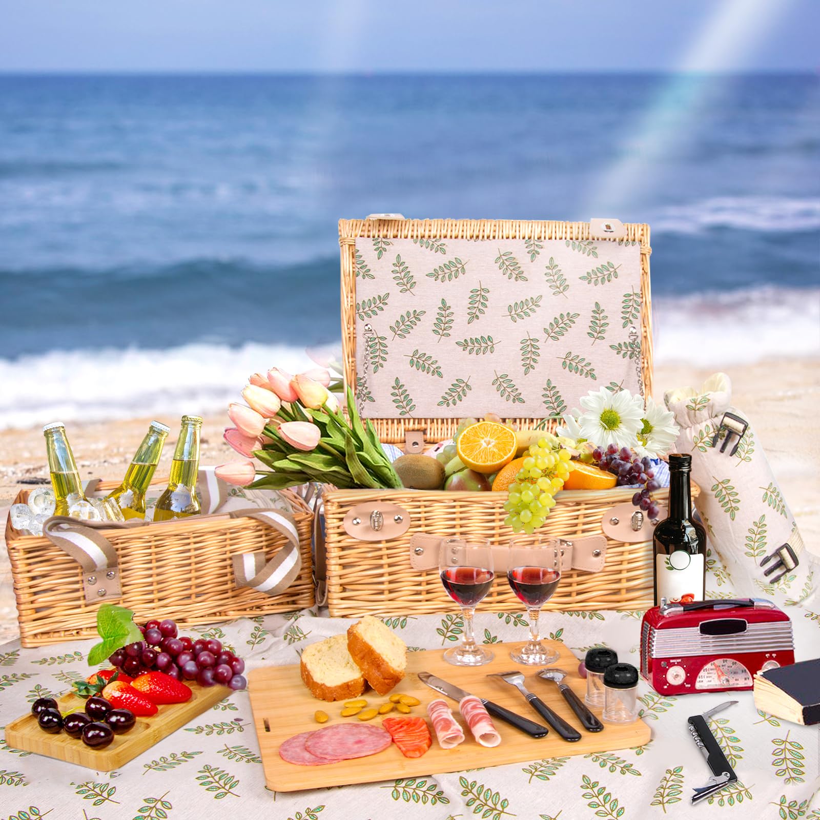 Hap Tim glassware and stainless cutlery neatly arranged to show ready-to-serve picnic place settings