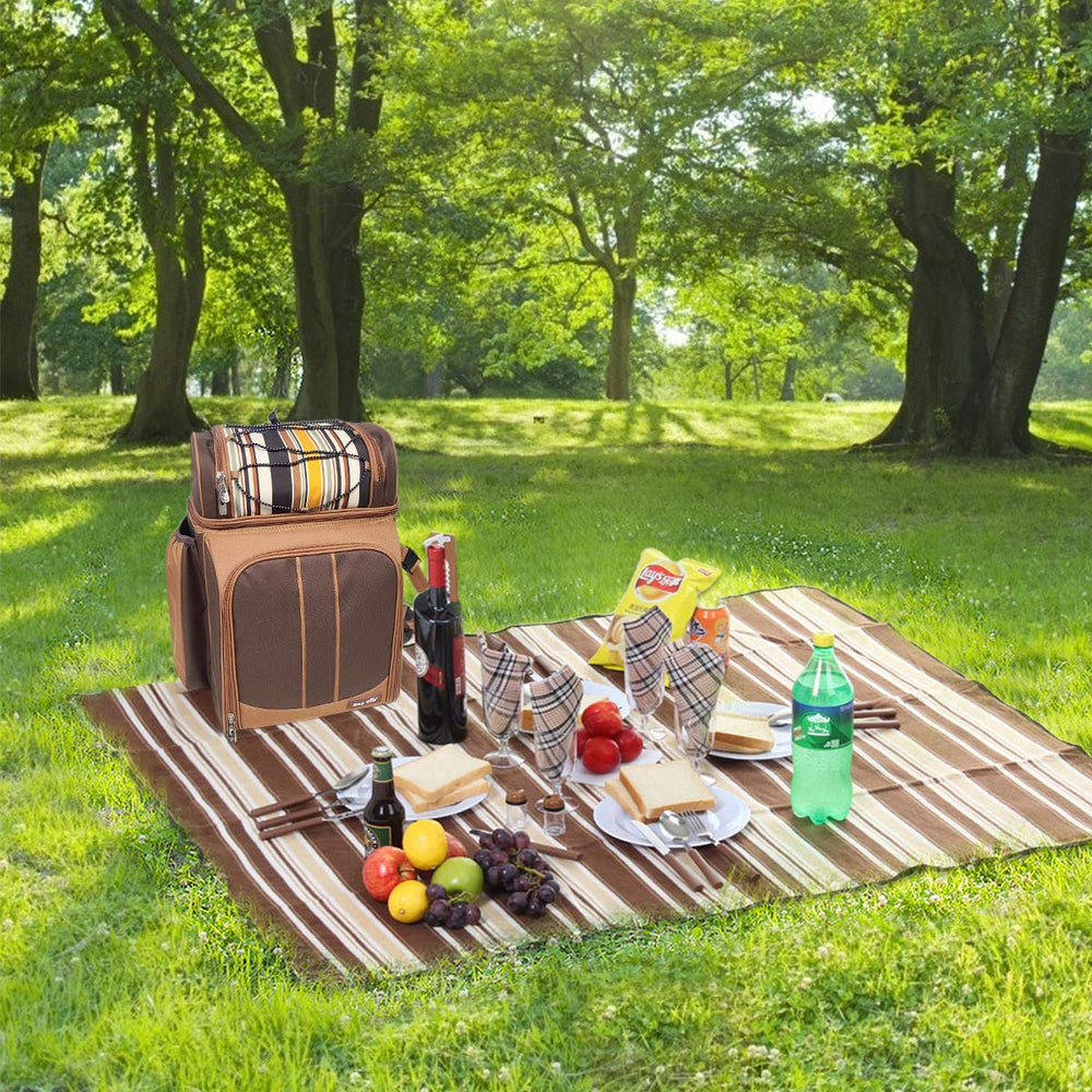 Hap Tim in use with couple at park showing easy transport and ready-to-eat picnic benefit