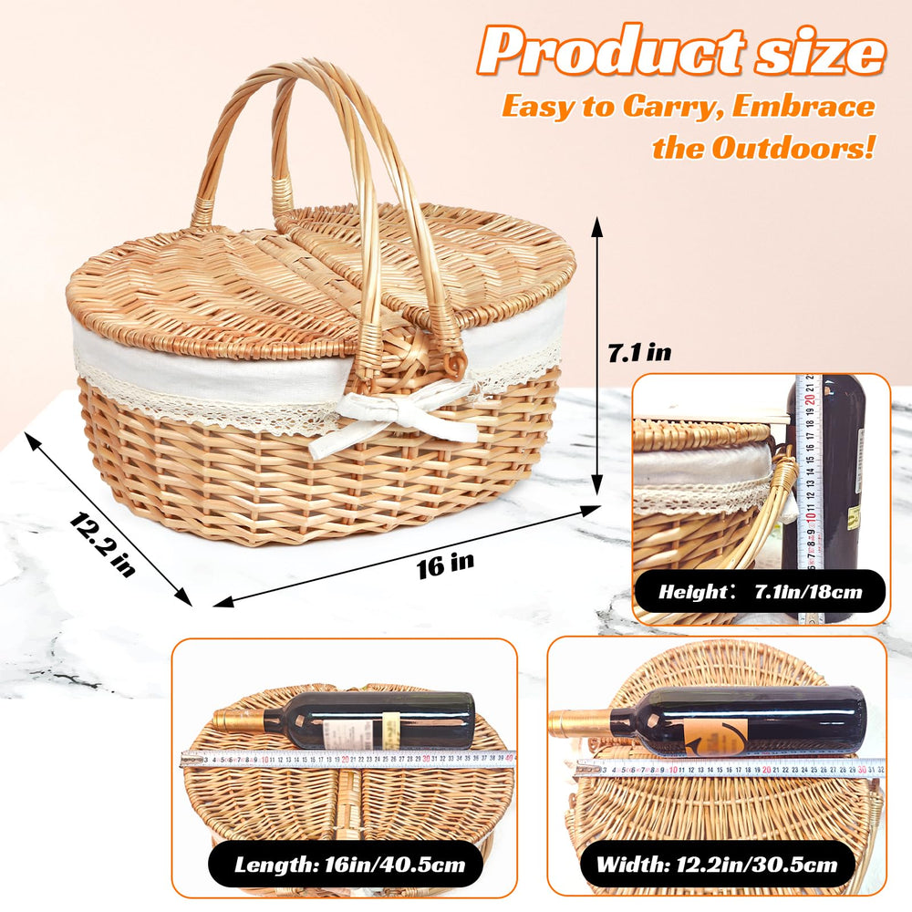 Hap Tim picnic basket open interior with fabric lining, organized packing benefit