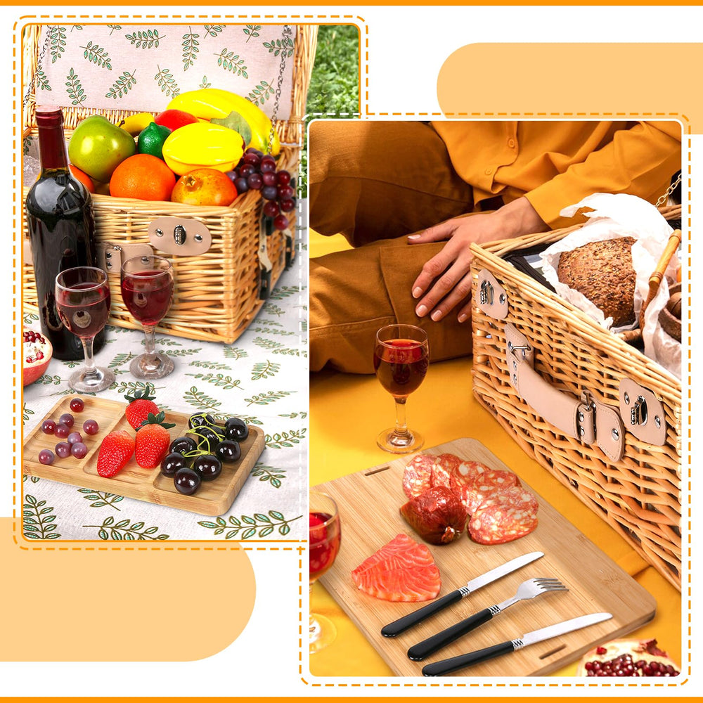 Hap Tim picnic blanket spread on grass with basket staged to show cozy outdoor dining setup