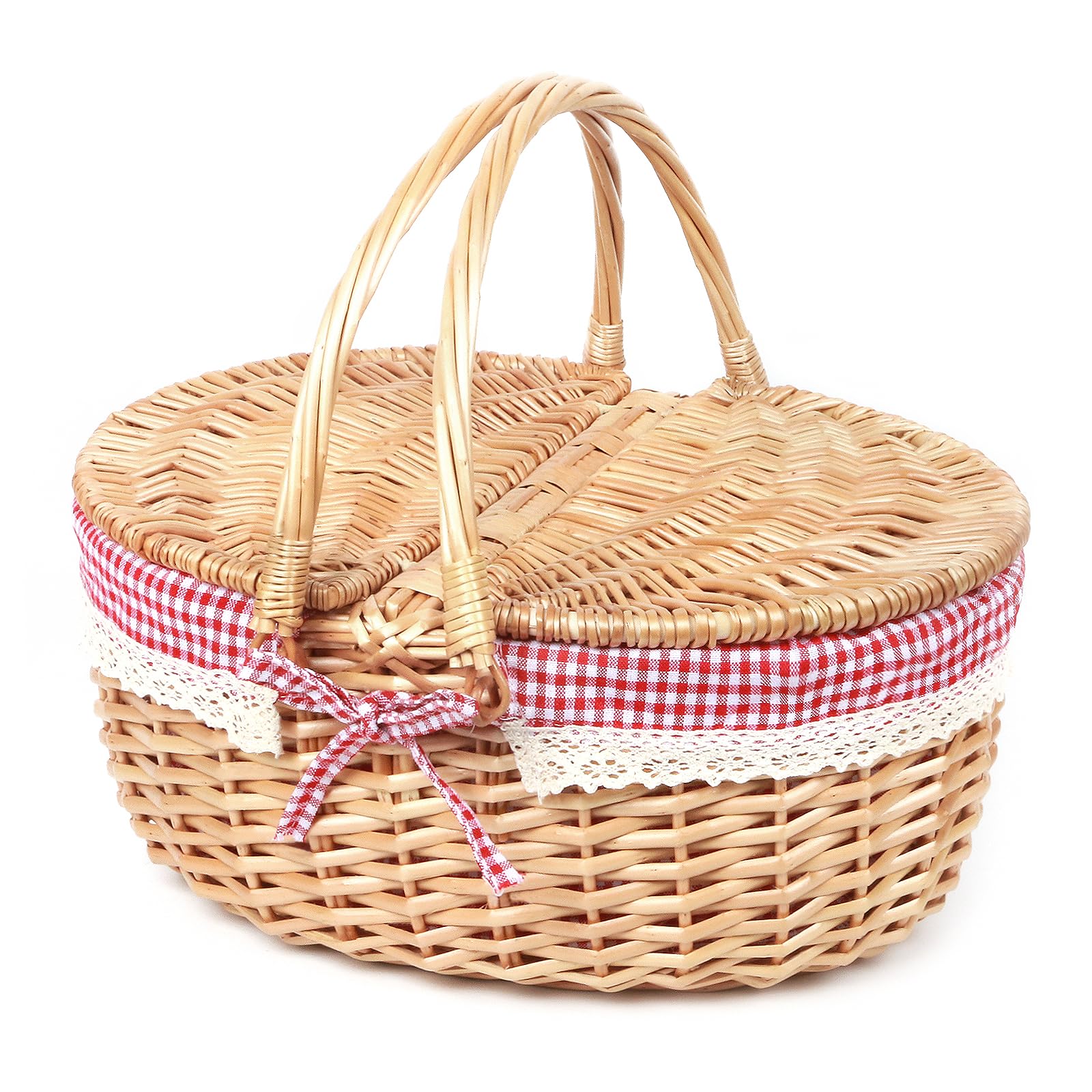 Hap Tim front view showing elegant wicker and compact size for easy transport