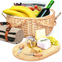 Hap Tim wicker basket front view showing classic styling and easy transport
