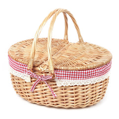 Hap Tim front view showing elegant wicker and compact size for easy transport