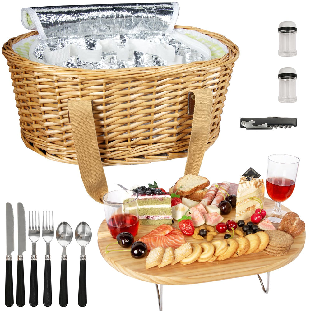 Hap Tim wicker basket front view showing neat storage and portability