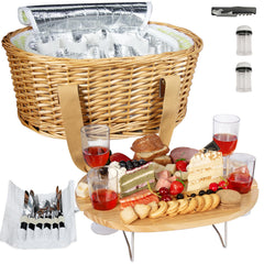 Hap Tim wicker basket front view showing organized storage and easy portability