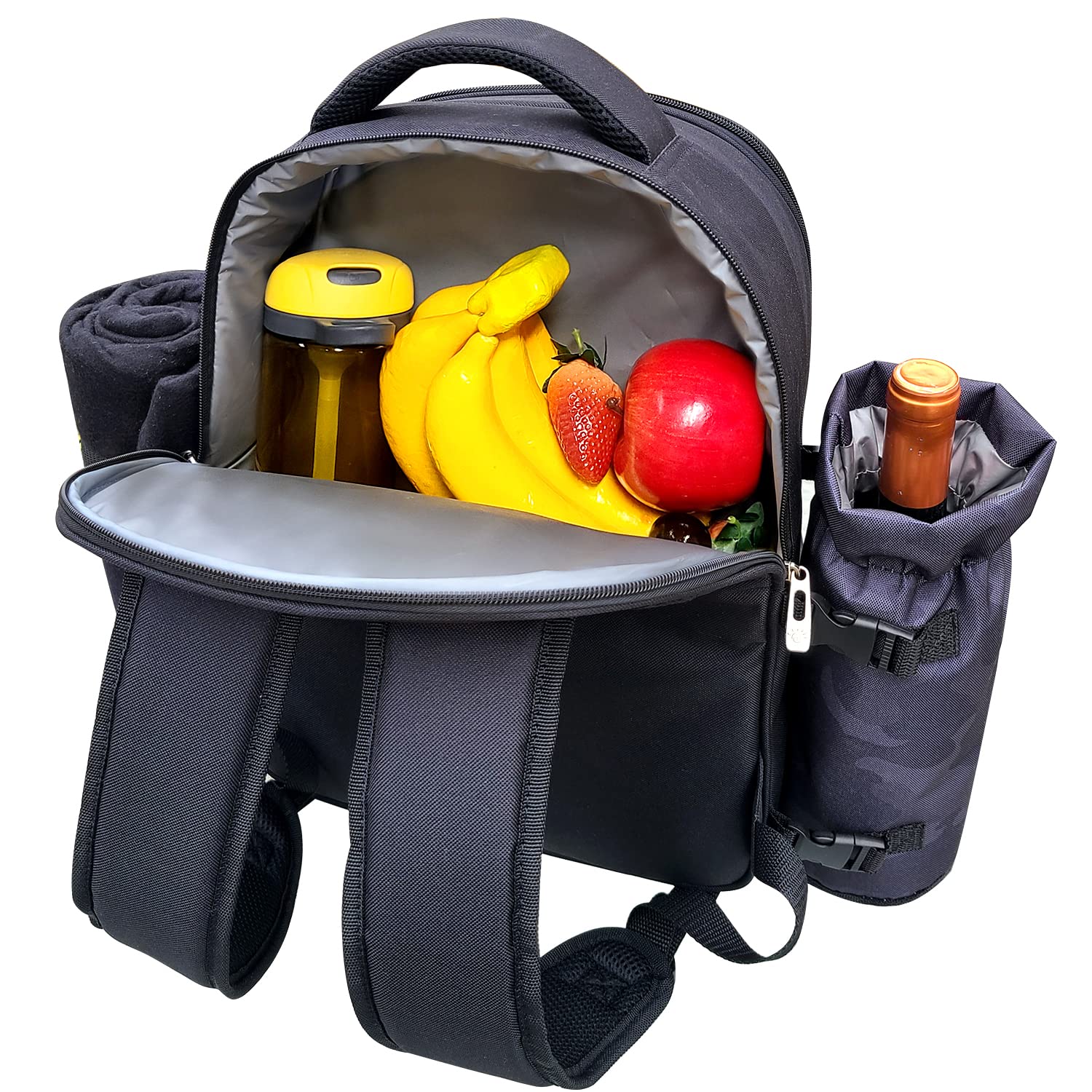 Hap Tim detached side wine holder secured with zipper preventing spills