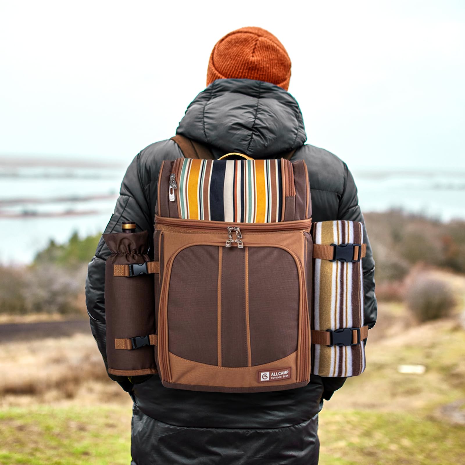 Hap Tim worn by couple on trail illustrating ergonomic straps and comfortable carrying benefit