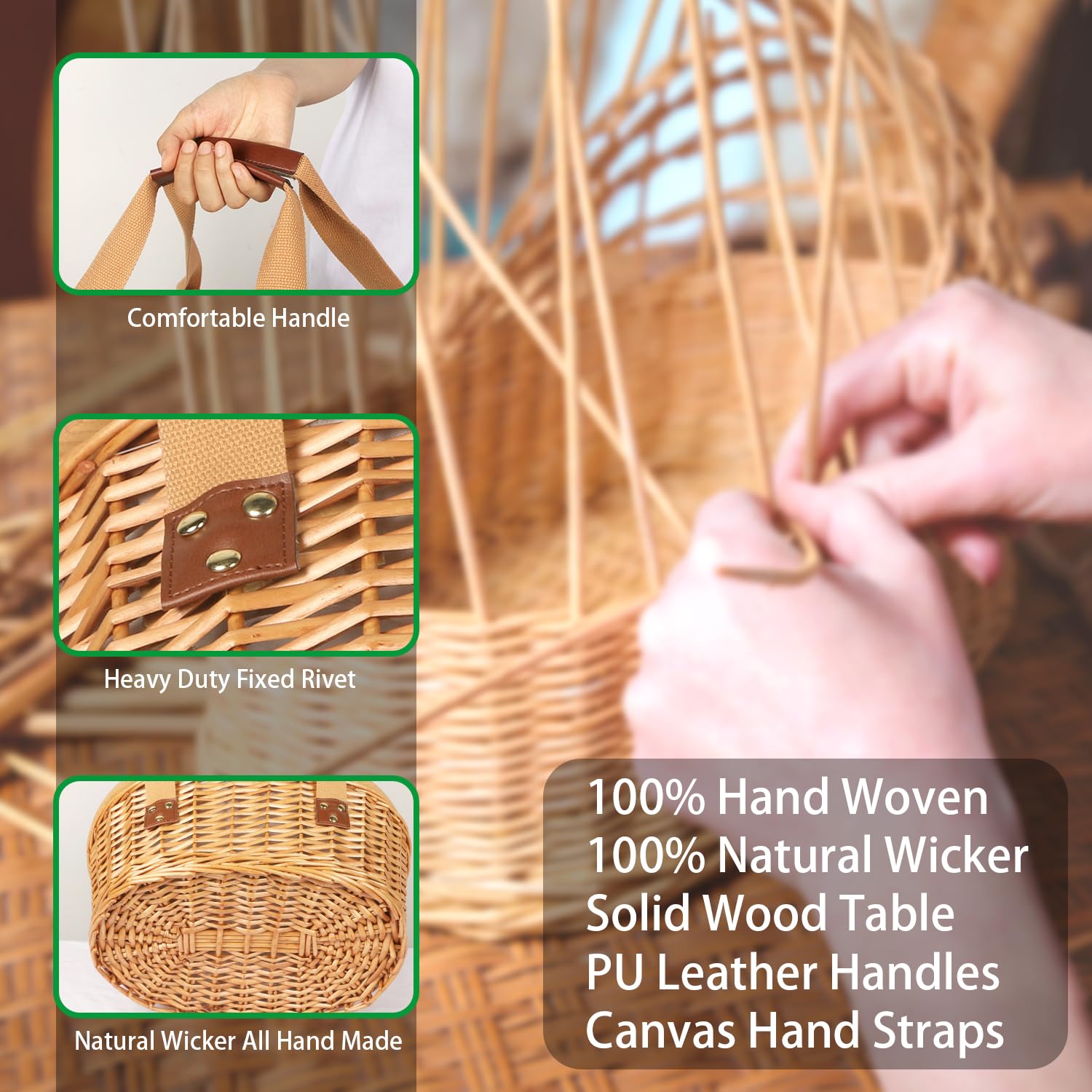 Hap Tim woven willow texture and handle detail showing durable craftsmanship