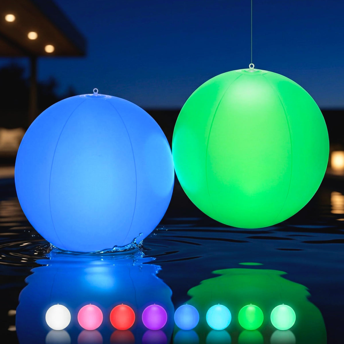 HAPIKAY front view inflated light ball showing glowing benefit