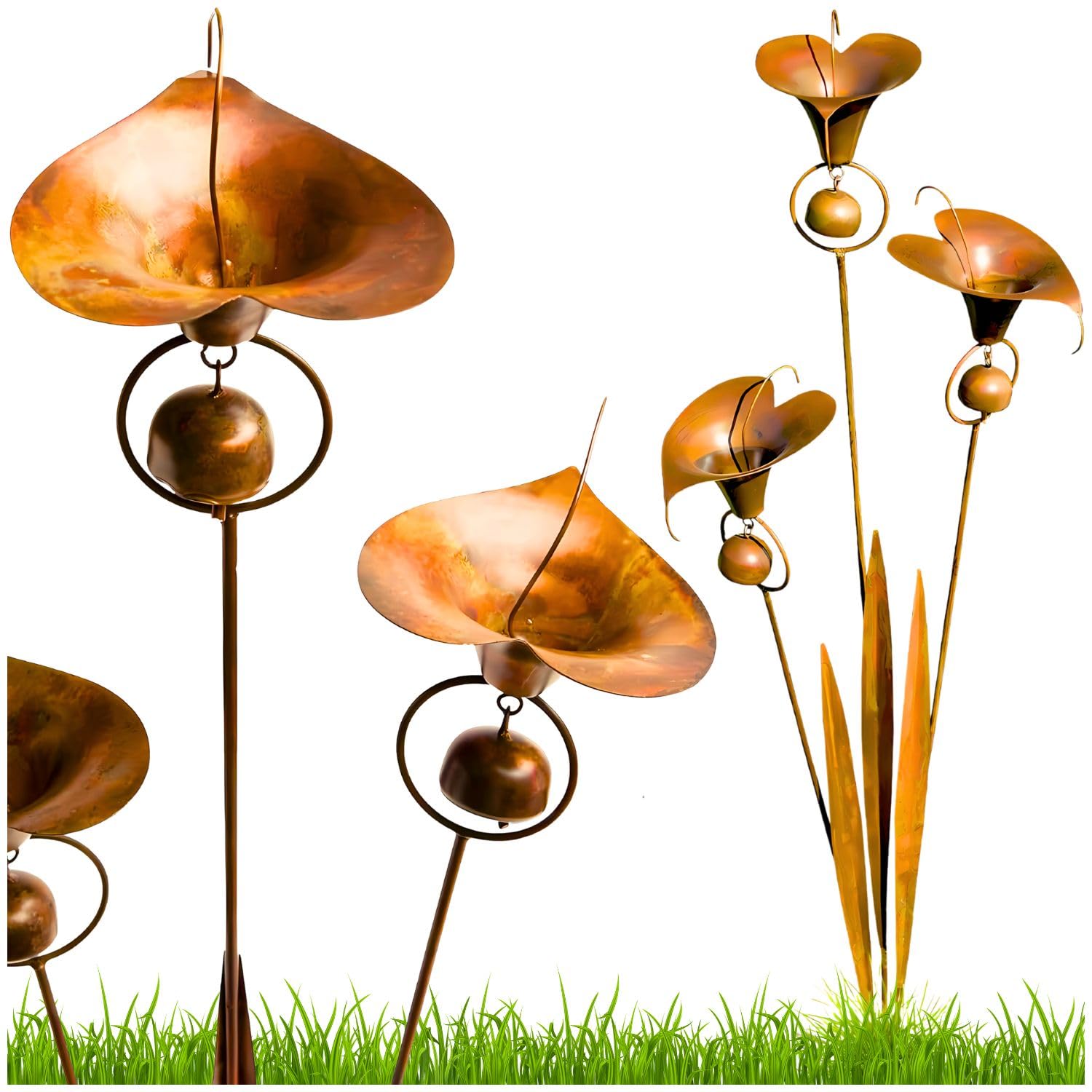 Happy Gardens front view of calla lily stake showing elegant form and curb appeal