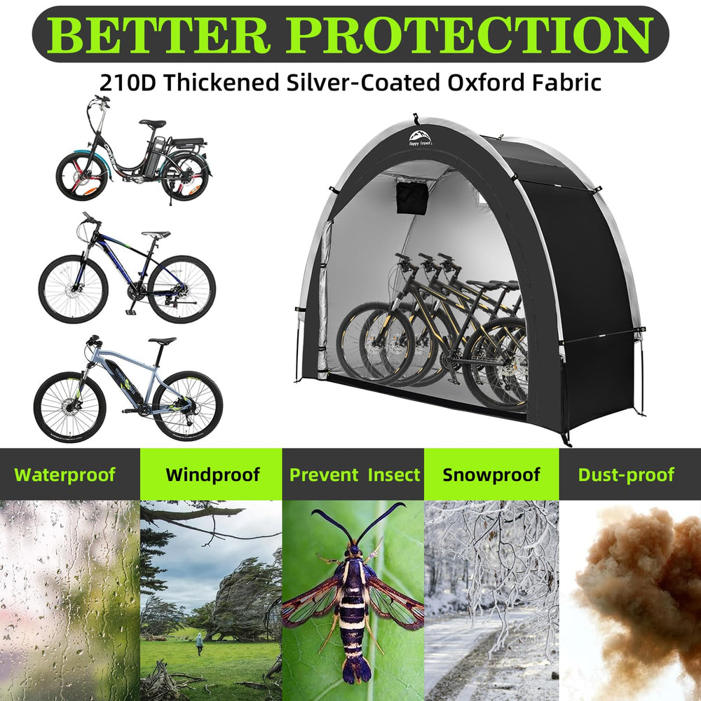 HAPPY TRAVEL assembled side profile demonstrating full-size shelter and sun protection