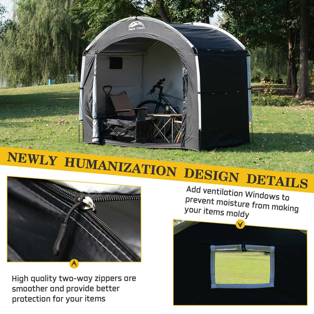 HAPPY TRAVEL tent in use storing motorcycles to protect from rain