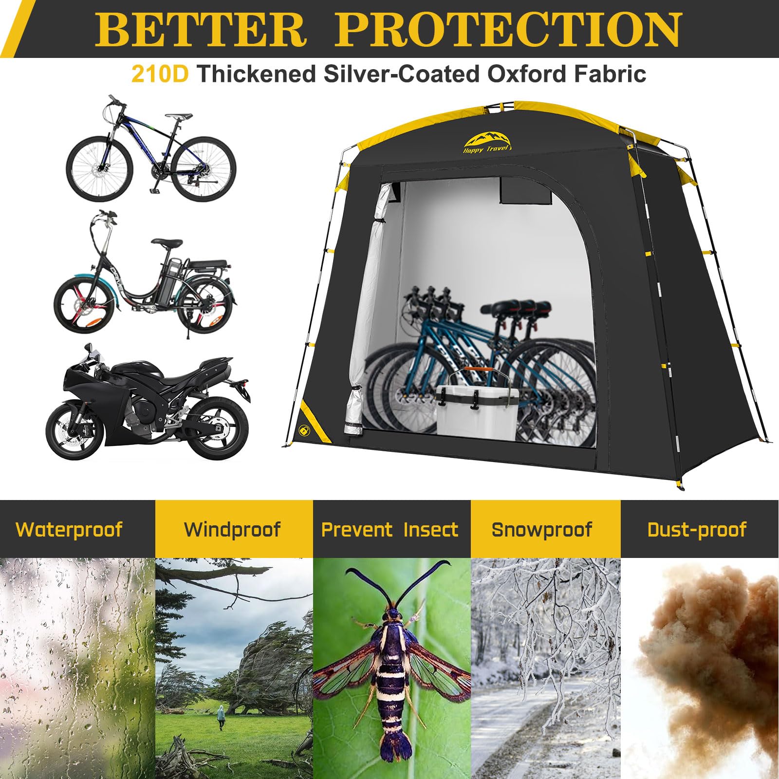 HAPPY TRAVEL fiberglass poles detail demonstrating sturdy frame support