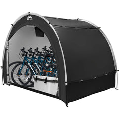 HAPPY TRAVEL front view with packed bikes showing weather protection benefit