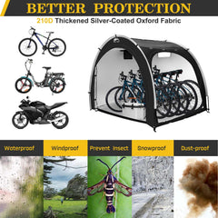 HAPPY TRAVEL tent interior with multiple bicycles for organized storage