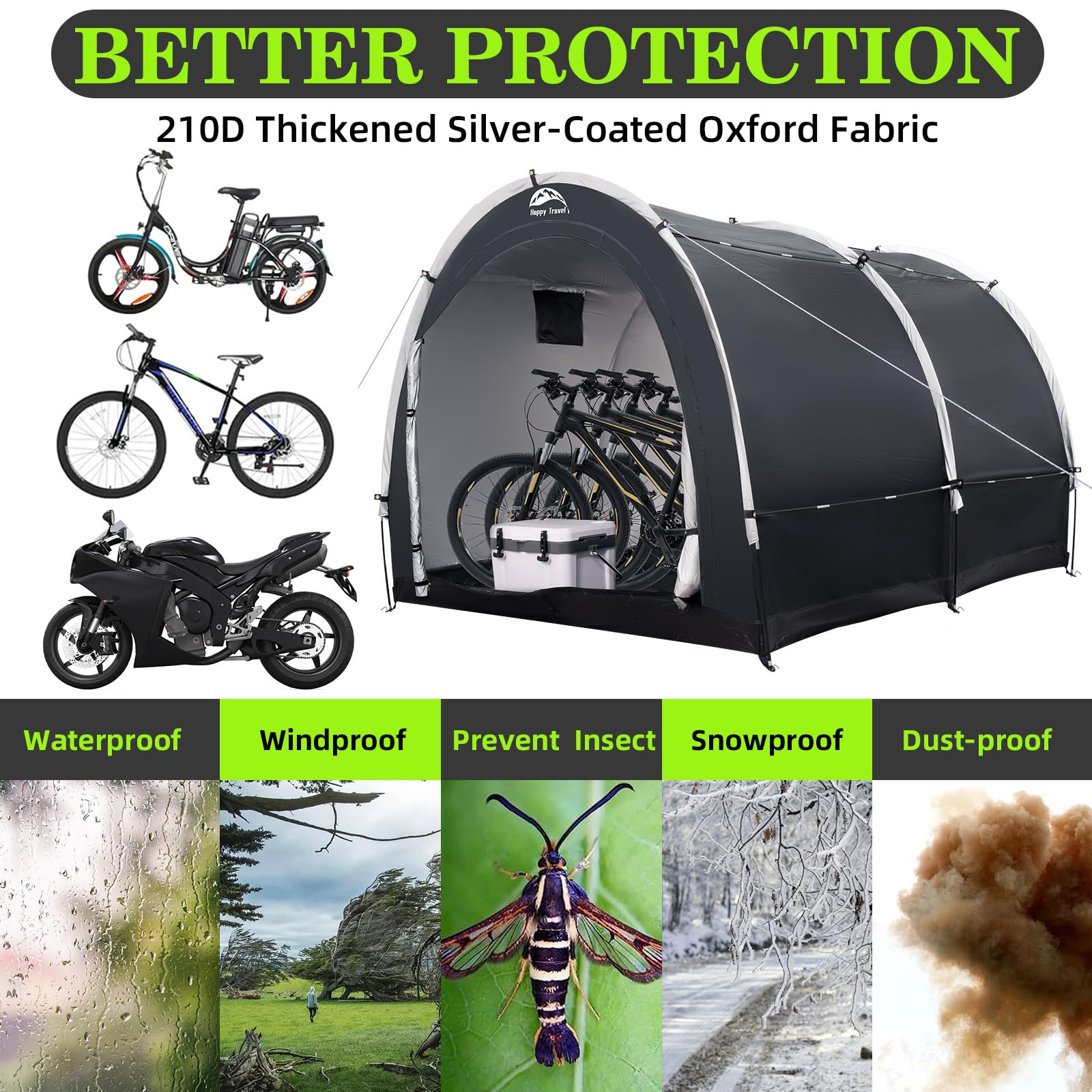 HAPPY TRAVEL interior with three bikes demonstrating capacity and organization