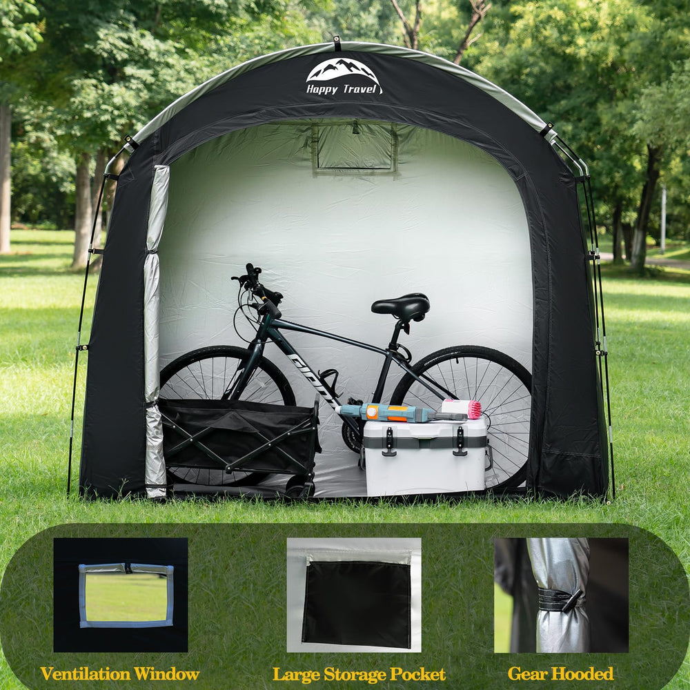 HAPPY TRAVEL motorcycle inside demonstrating versatile storage benefit