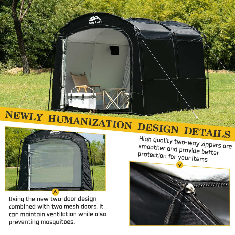 HAPPY TRAVEL mesh vent panel allowing airflow to reduce condensation