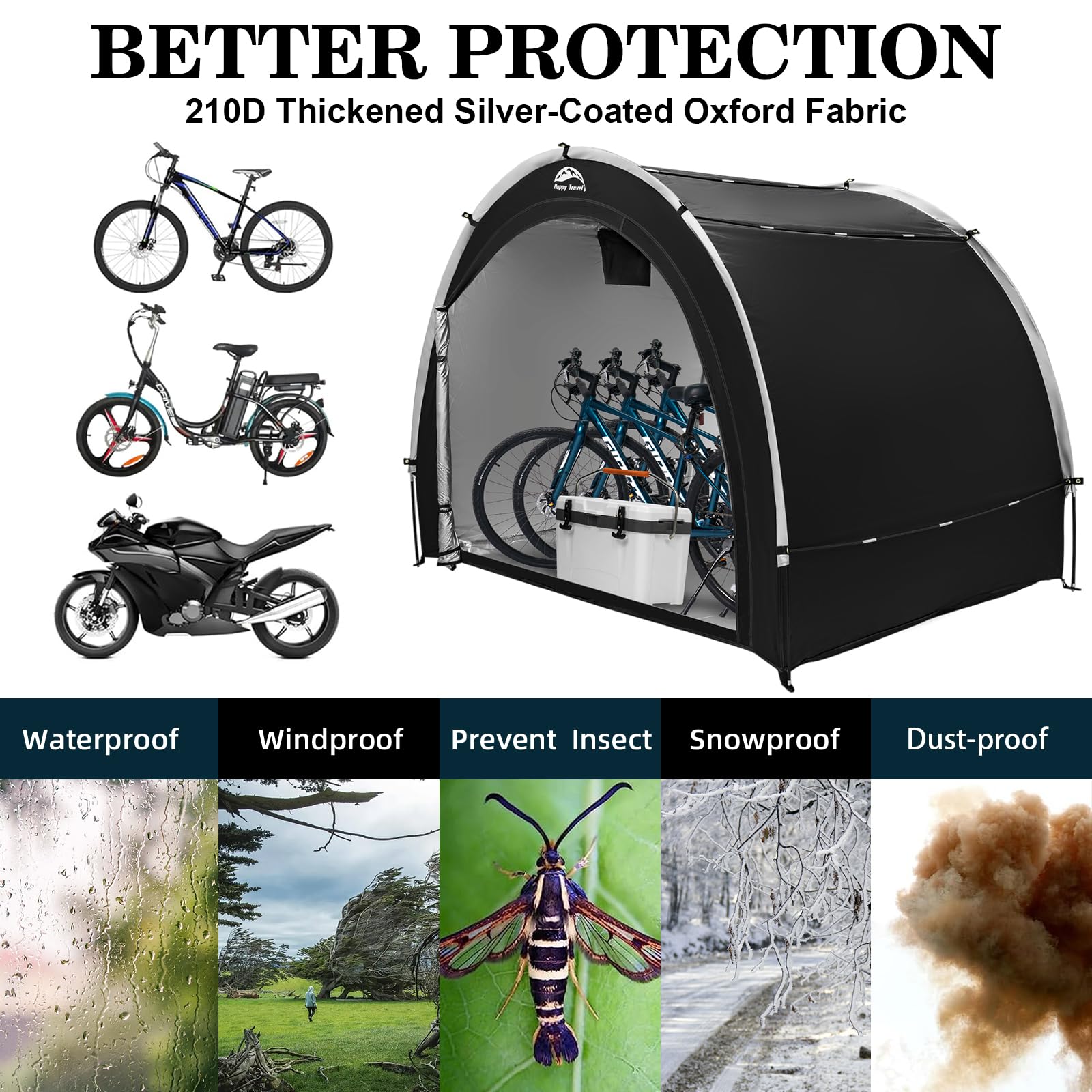 HAPPY TRAVEL zipper and vent window detail improving airflow and protection