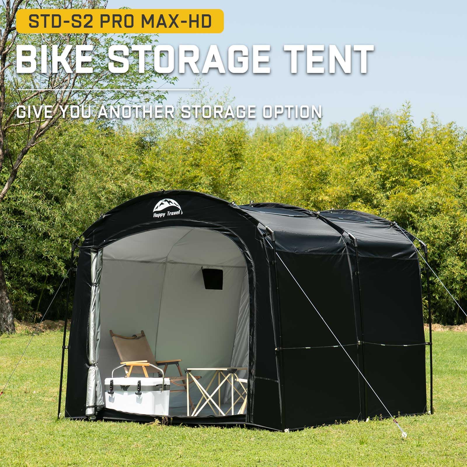 HAPPY TRAVEL double zippered door closed for secure weather protection