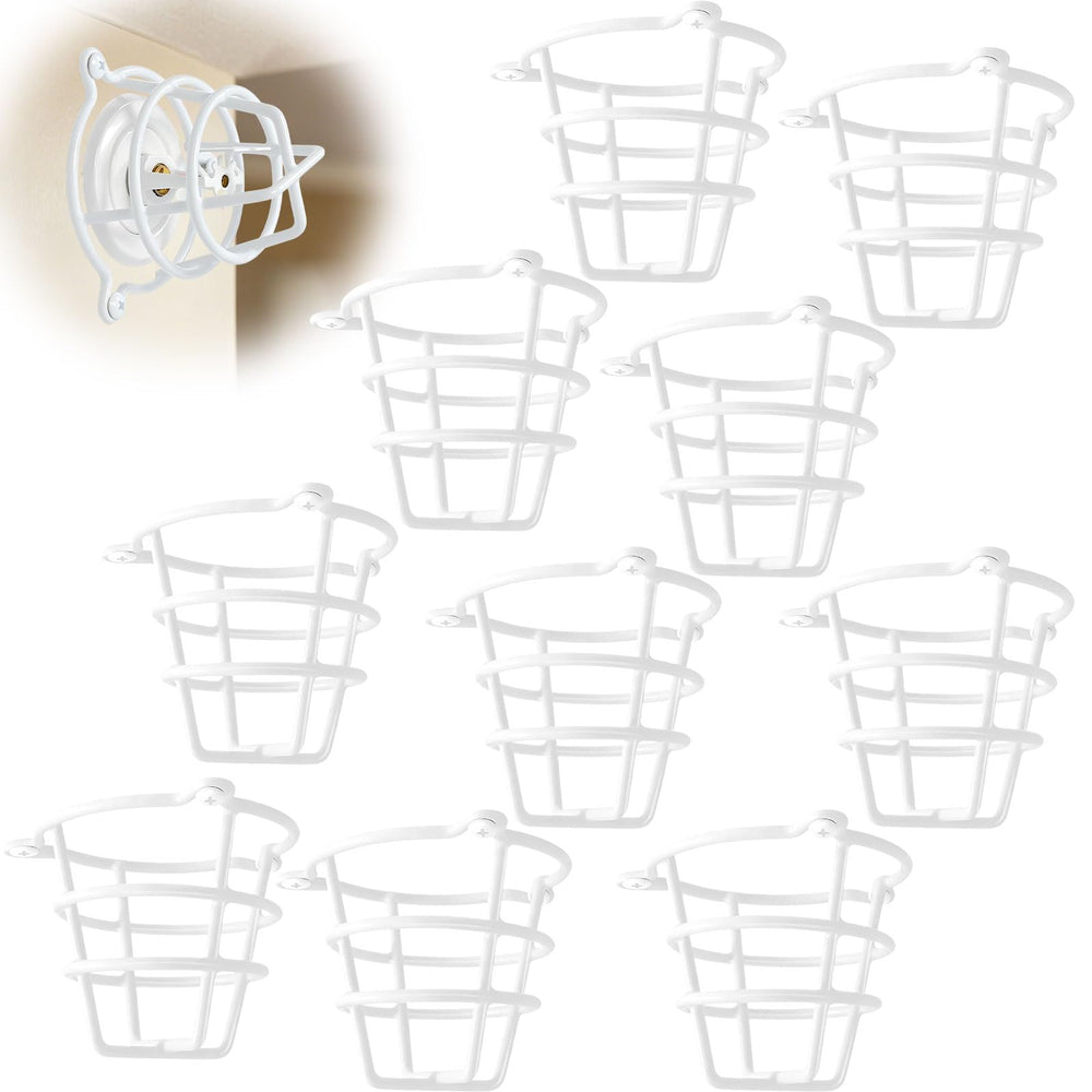 Happy Tree front view of 10-pack guard cages showing neat white finish and included screws for easy protection